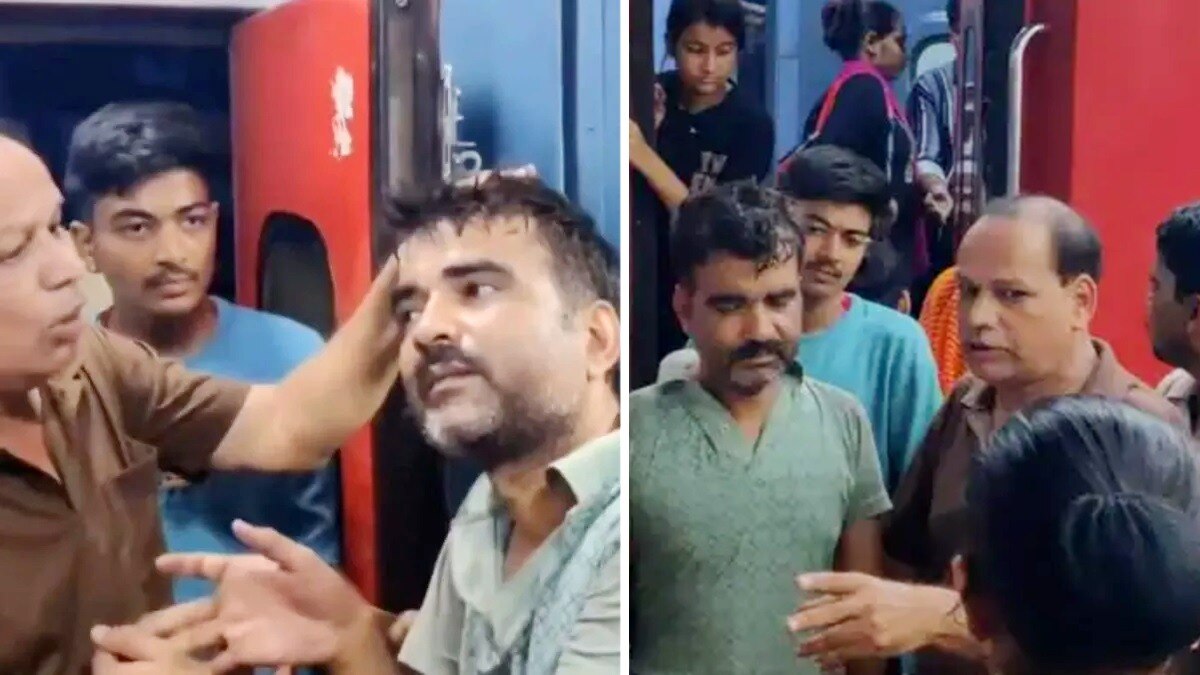 ट्रेन में पकड़ा गया चोर.