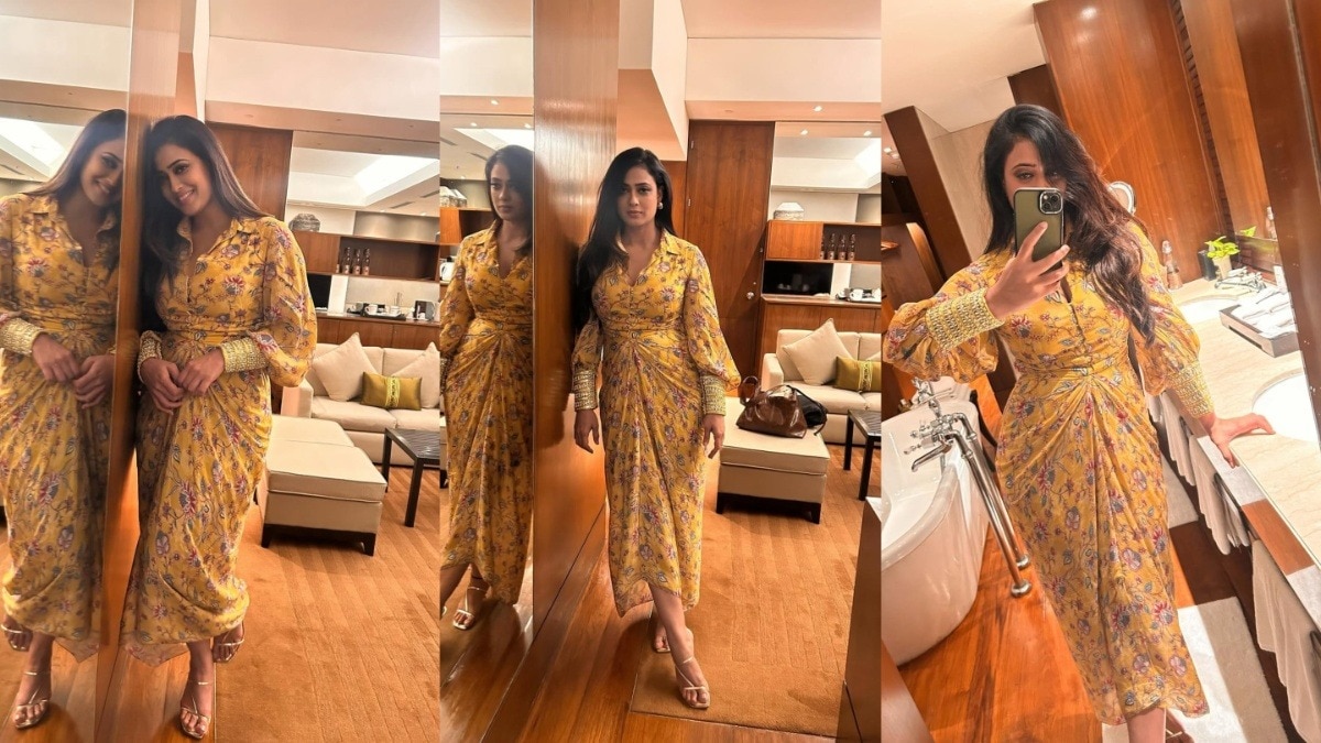 श्वेता तिवारी ने पहनी पीली फ्लोरल ड्रेस (Photo: Instagram/@shweta.tiwari)