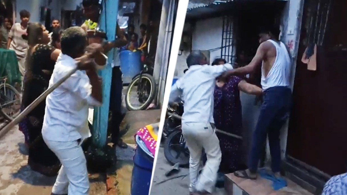 Video of sub-inspector being beaten up goes viral