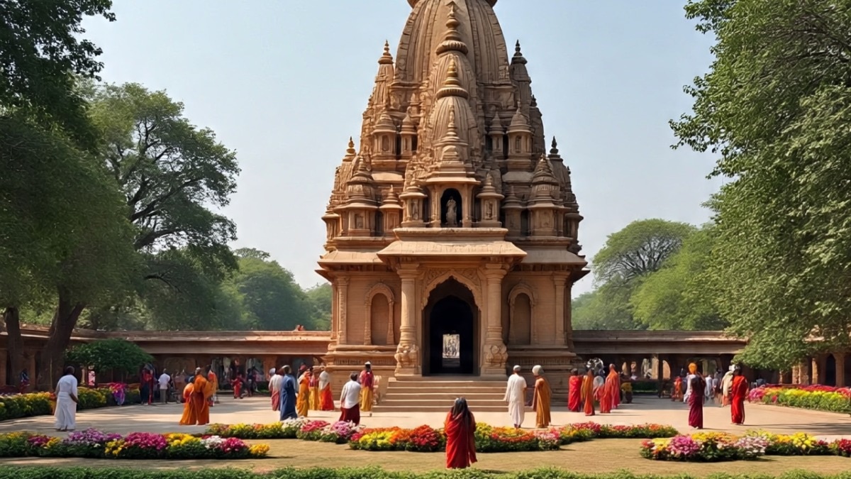 मंदिर से छत्र-श्रृंगार और दानपेटी से नकदी गायब. (Photo: AI-generated)