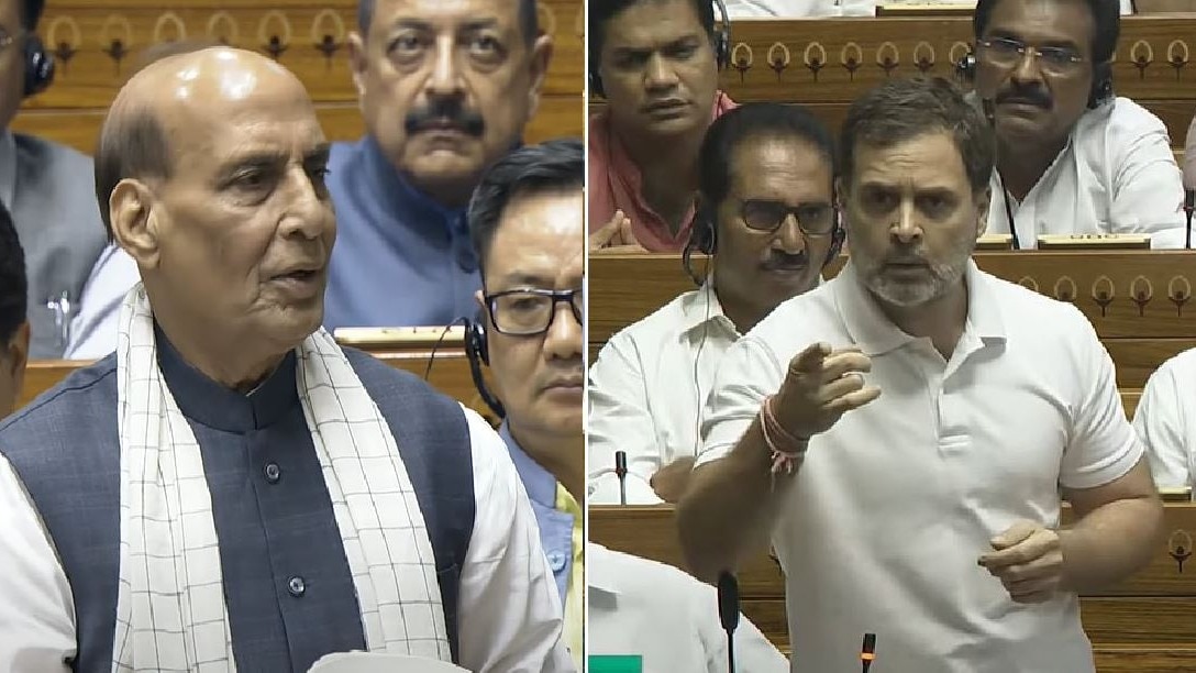 Rajnath singh and Rahul Gandhi in Lok sabha (File Photo)