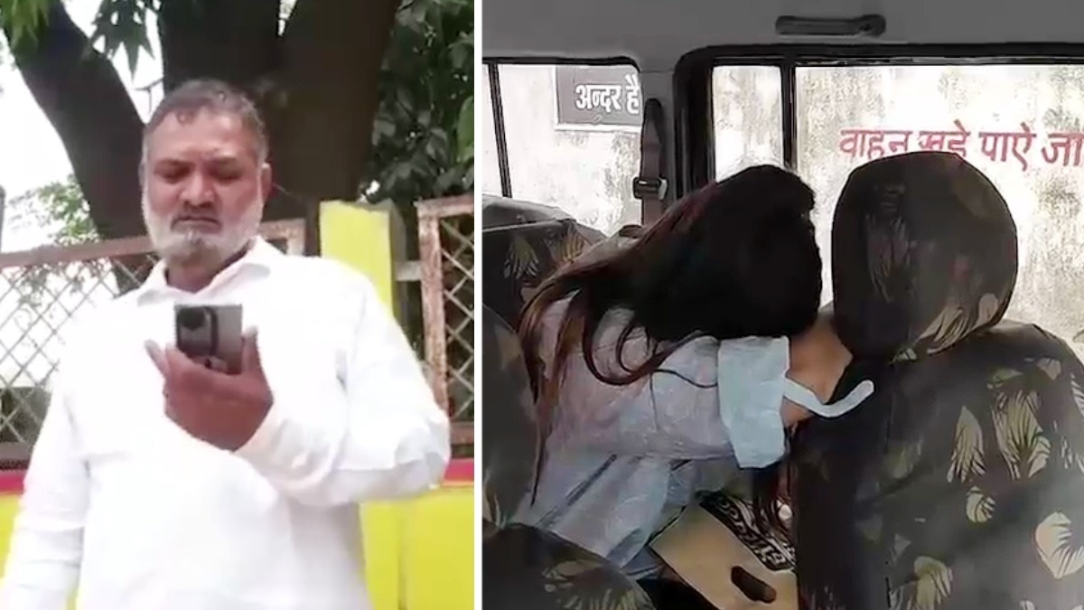 पुलिस हिरासत में अनवर कादरी की बेटी. 