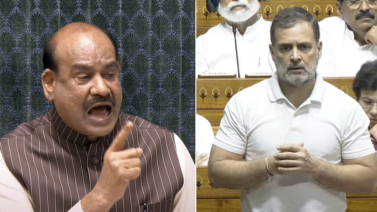 ओम बिरल की अपील पर राहुल गांधी ने लोकसभा में कहा सॉरी (Photo: Sansad TV via PTI)