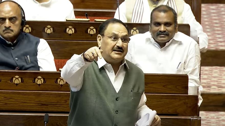 BJP MP JP Nadda in Rajya Sabha (Photo: Screengrab)
