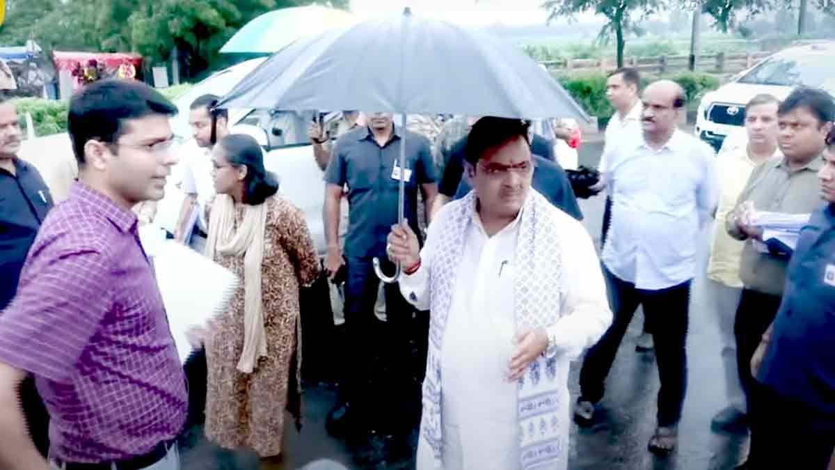 cm bhajanlal rain visit jaipur flood area