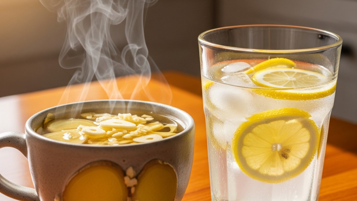cup of lemon, ginger and garlic drink