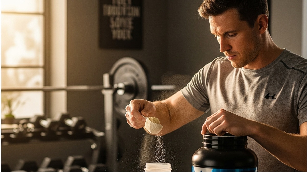 अक्सर प्रोटीन पाउडर लेते समय ये गलतियां कर बैठते हैं लोग, आप जान लें सही तरीका (Photo:Gemini AI)