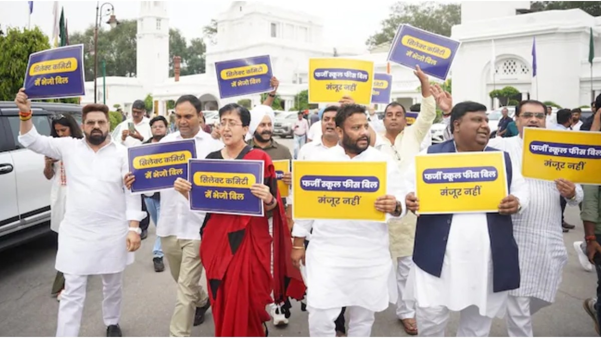 AAP stages protest against school fee hike bill