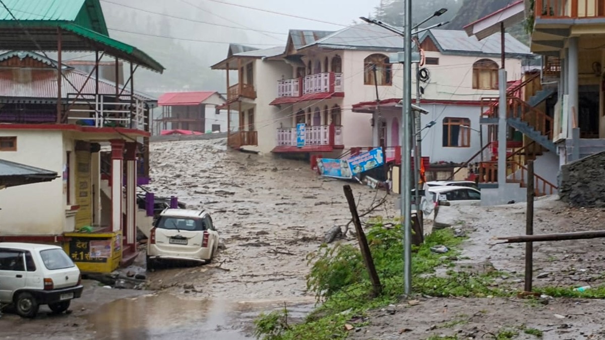 This picture is of Dharali village, where cloudburst has caused massive destruction