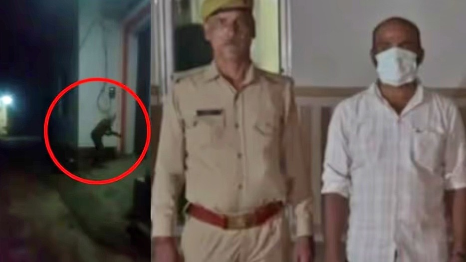 Reelbaaz in the custody of Baghpat Police (Photo- Screengrab)