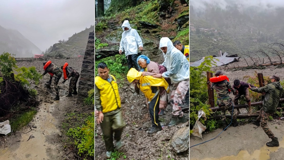 Rescue operation underway following flash floods triggered by a cloudburst in Dharali of Uttarkashi district, Uttarakhand (PTI Photo)
