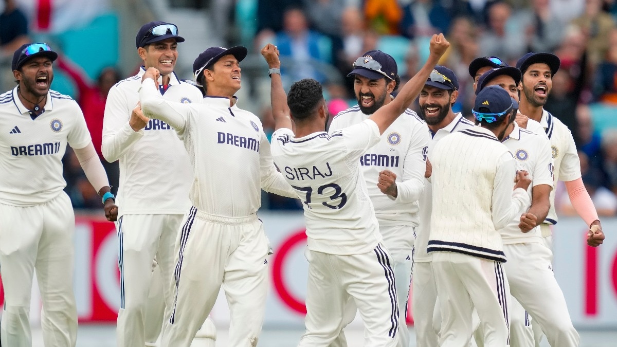Team India after winning Oval test 