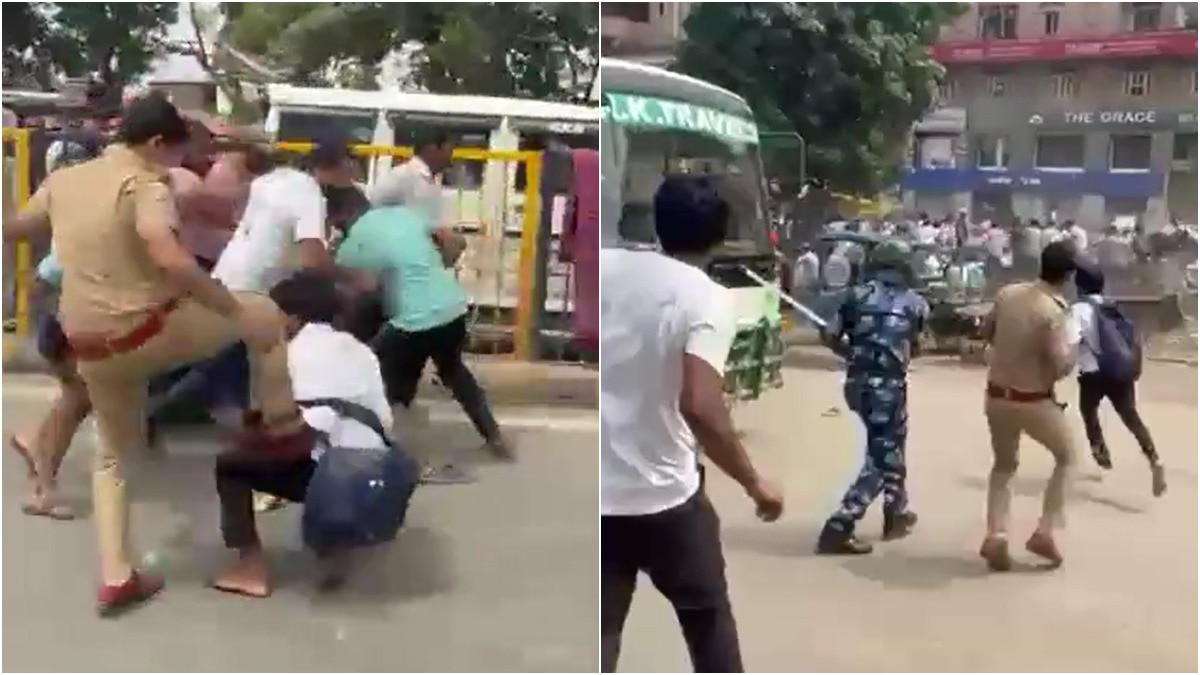 lathi charge on students