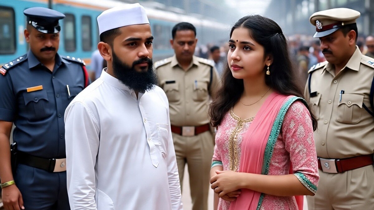 रेलवे स्टेशन पर फिल्मी अंदाज में पकड़ाया प्रेमी. (Photo: AI-generated)