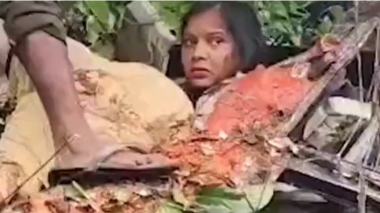 Tree fell on bus in Barabanki (Photo- Screengrab)