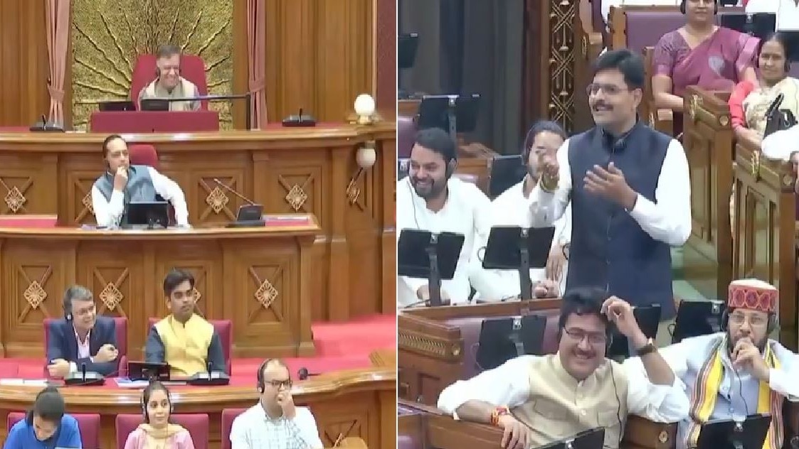 MLA Abhay singh in UP assembly(Photo: Screengrab)