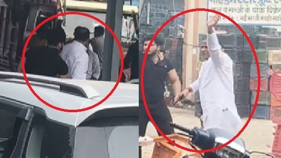 साहिबाबाद मंडी में फायरिंग करते बदमाश. (Photo: Screengrab)