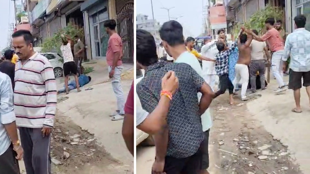 ऑटो ड्राइवर को पीट-पीटकर किया अधमरा. (Photo: Screengrab)