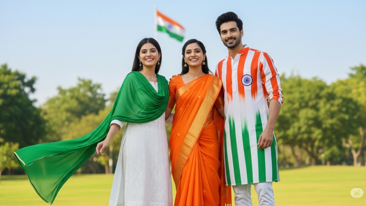 स्वतंत्रता दिवस पर पहनें तिरंगे के रंग के आउटफिट्स(Photo: AI Generated)