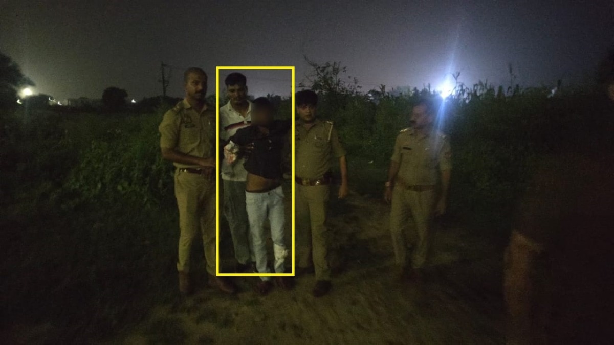 आगरा में पकड़ा गया हत्या का आरोपी (Photo: Screengrab)