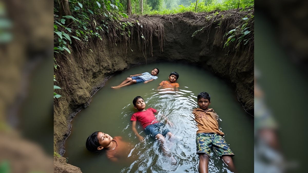 बच्चों की डूबकर दर्दनाक मौत. (Photo: AI-generated)