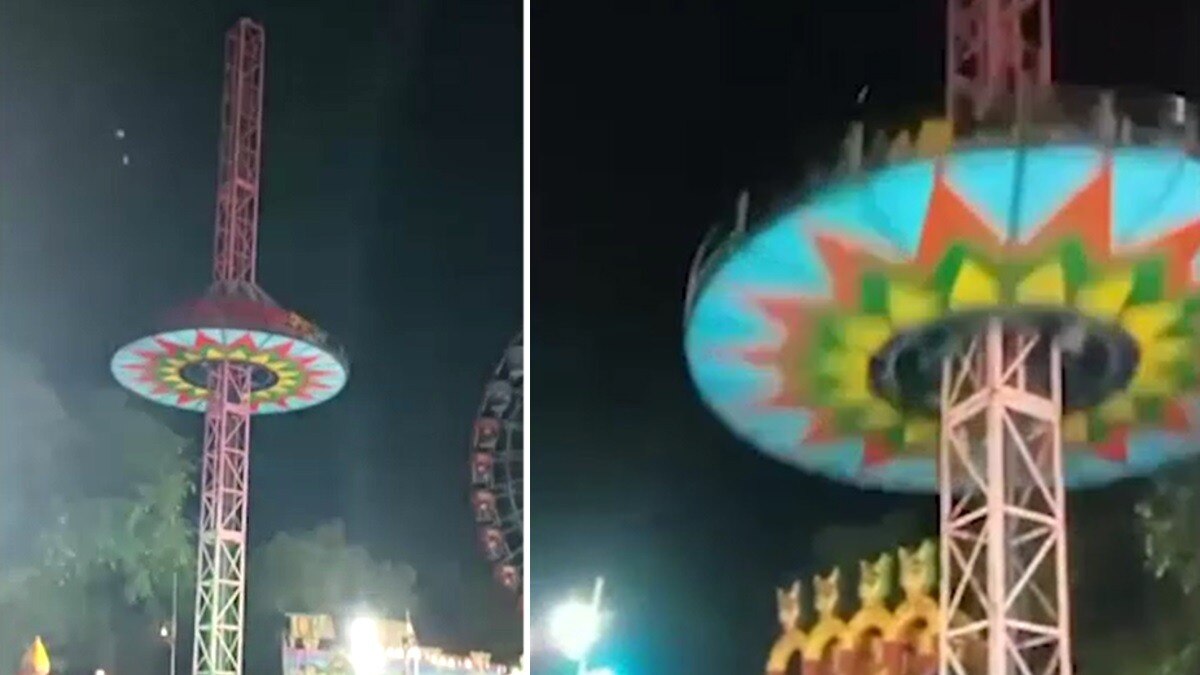 मेले में 50 फीट ऊंचा झूला गिरा.