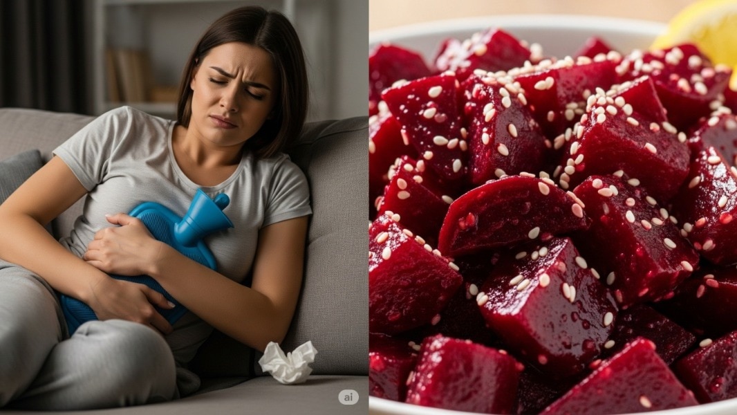 पीरियड्स में चुकंदर खाने के अनगिनत फायदे! (Photo: AI-generated)