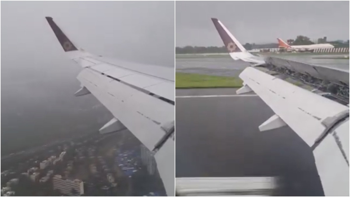 मुंबई के तूफानी मौसम में एयर इंडिया की परफेक्ट लैंडिंग का वीडियो वायरल Photo: (X/@jvidyasagar)