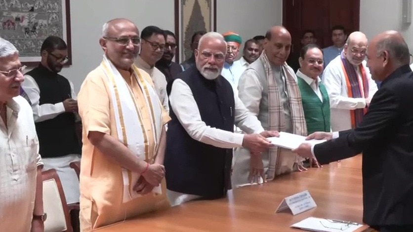 सीपी राधाकृष्णन ने नामांकन दाखिल कर दिया है. (Photo- Screengrab)