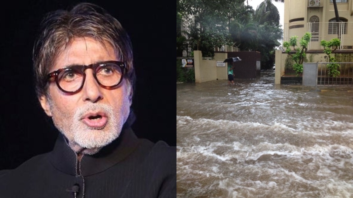 अमिताभ बच्चन के प्रतीक्षा बंगले में भरा बारिश का पानी (Photo: X/@maebemaebe)