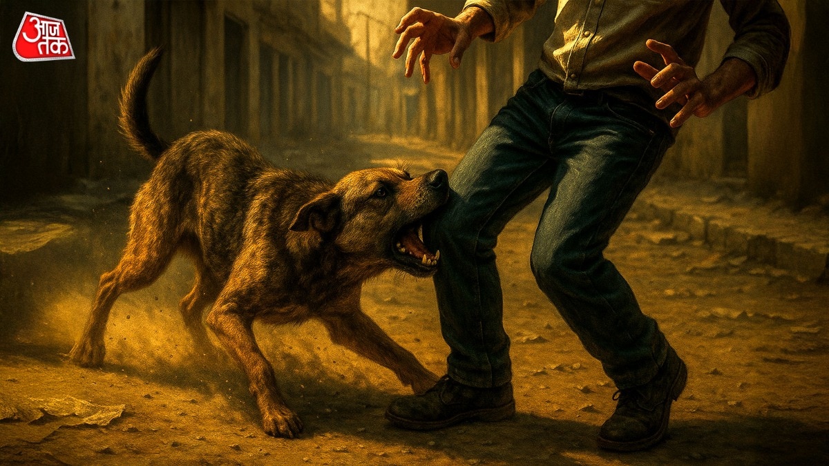 कुत्ते के काटने से रेबीज फैलता है. (Photo: Ai Generated)