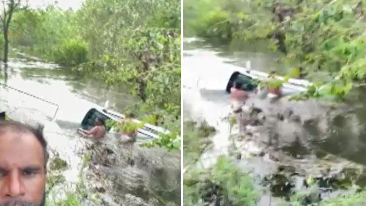 गूगल मैप के सहारे जा रही कार बरसाती नदी में गिरी. (Photo: Screengrab)