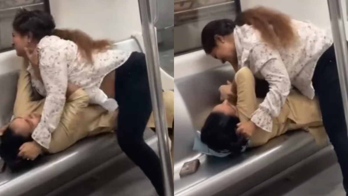 Delhi Metro बना अखाड़ा! एक महिला ने दूसरे महिला को पटका, फिर दोनों ने एक दूसरे के नोचे बाल