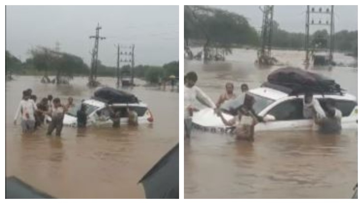 तीन लोगों की बाल बाल बची जान (Photo: Screengrab)