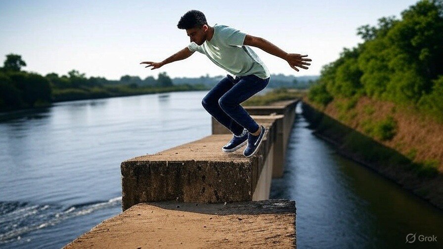 दिल्ली में यमुना नदी में कूदा युवक, वीडियो कॉल पर बहन से कर रहा था बात. (Photo: AI-Generated)