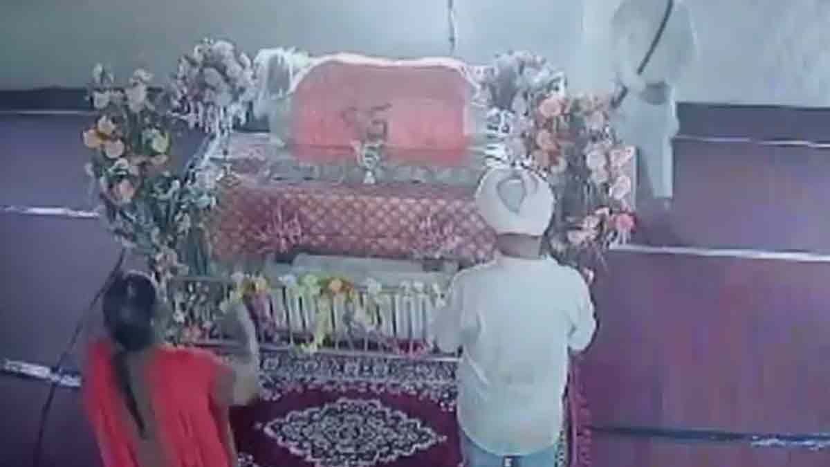गुरुद्वारे में महिला ने कपड़े उतारे (Photo: Screengrab)