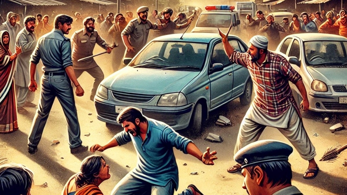 दिल्ली के सुभाष नगर इलाके में पार्किंग विवाद में हुई हिंसा. (Photo: AI-generated)