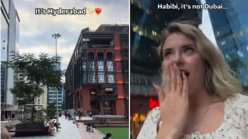 रशियन महिला ने किया HITEC सिटी को दुबई से कंपेयर (Photo: Instagram/@vegkseniia)