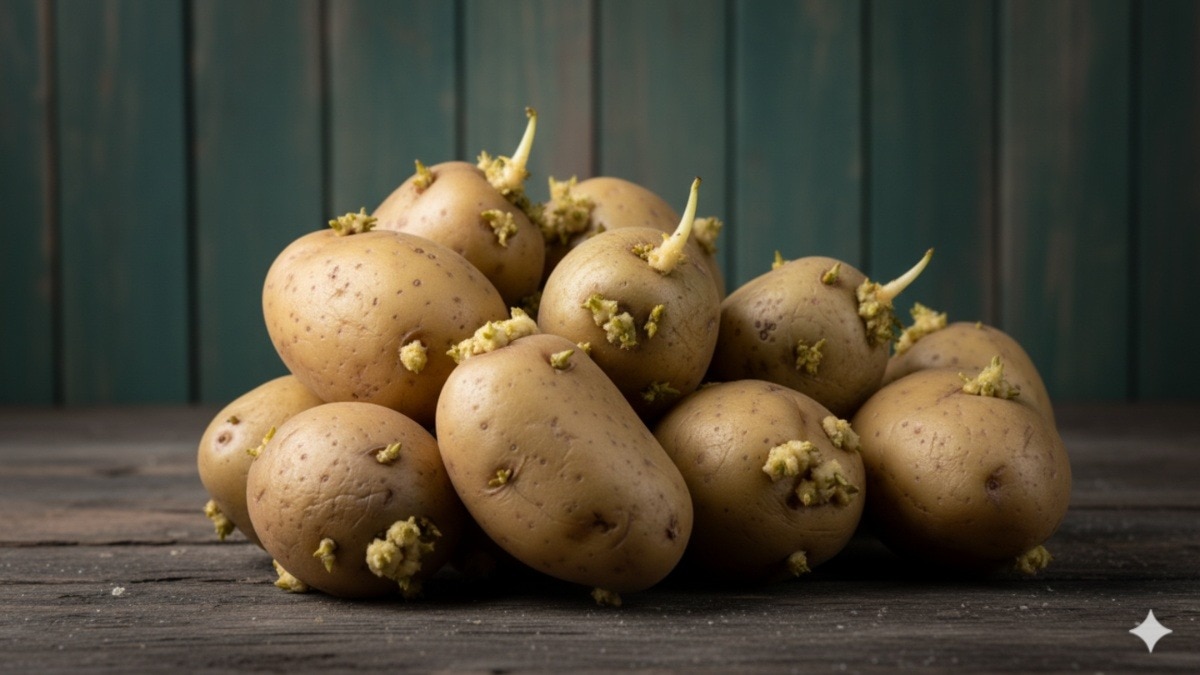  सोलनिन और चाकोनिन नामक नेचुरल केमिकल्स के कारण अंकुरित आलू खतरनाक (Photo: AI Generated) 
