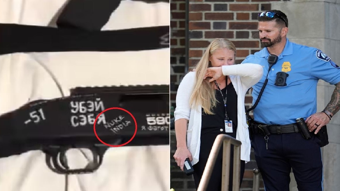 Minneapolis shooter had 'Mashallah' and 'Nuke India' written on their gun. (X/AP)