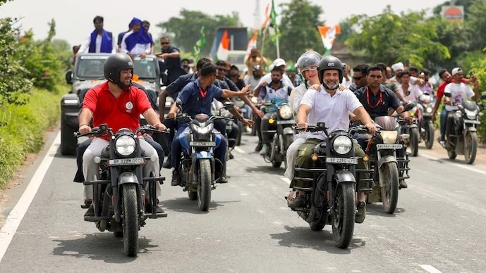 राहुल गांधी की वोटर अधिकार यात्रा (Photo: ITG)