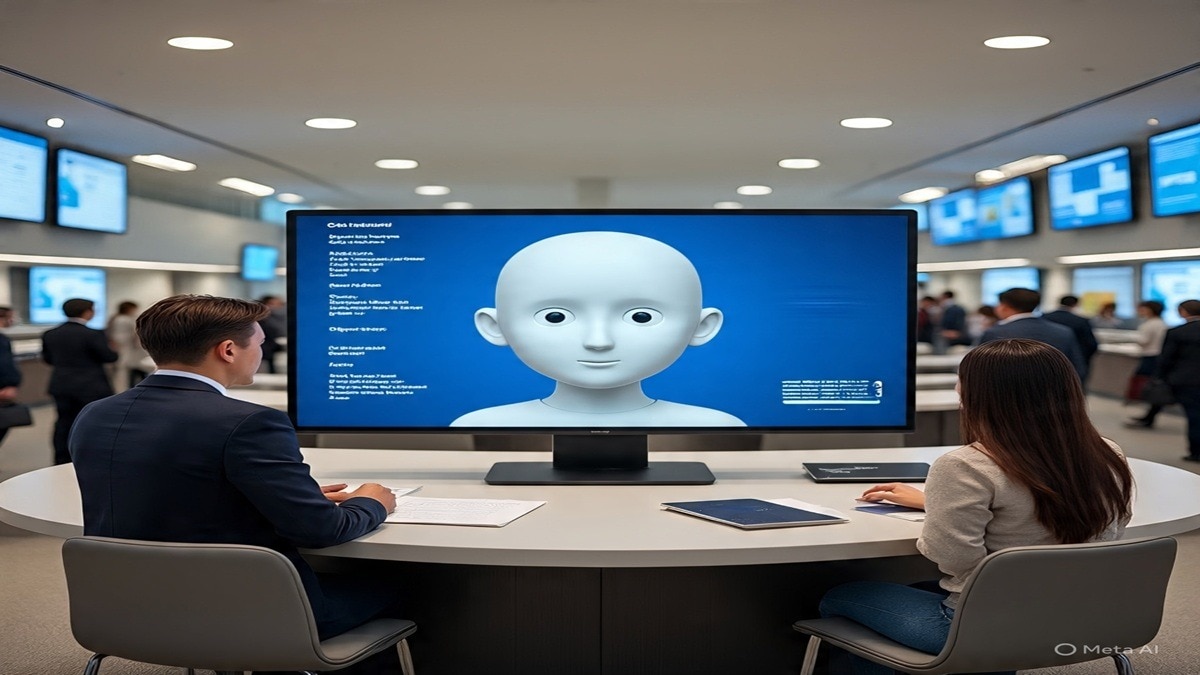 बैंकिंग, आईटी सेक्टर और स्वास्थ्य सेवा समेत कईं क्षेत्रों में एआई के कारण 40 प्रतिशत नौकरियां प्रभावित होंगी. (फोटो: AI-Generated)