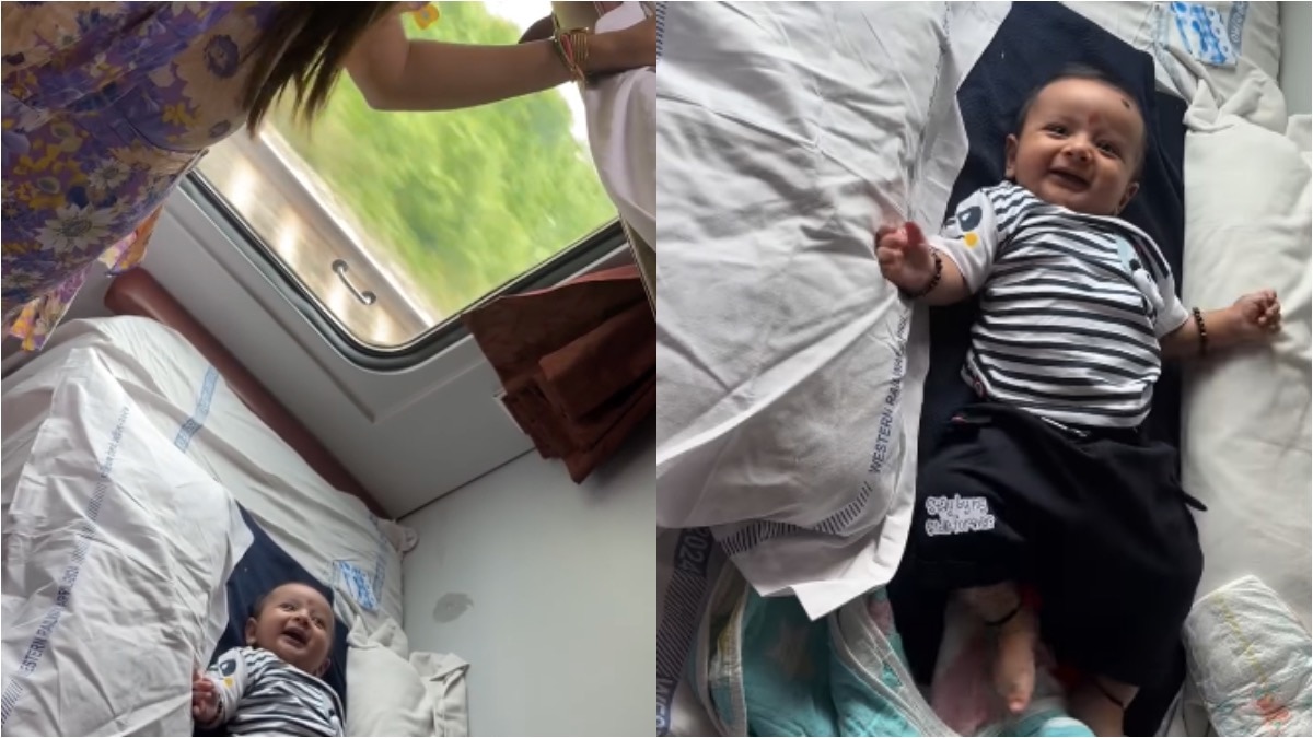 बच्चे की हंसी पर फिदा हुआ इंटरनेट, मिला 1 करोड़ से ज्यादा व्यूज, ट्रेन के AC कोच का वीडियो वायरल