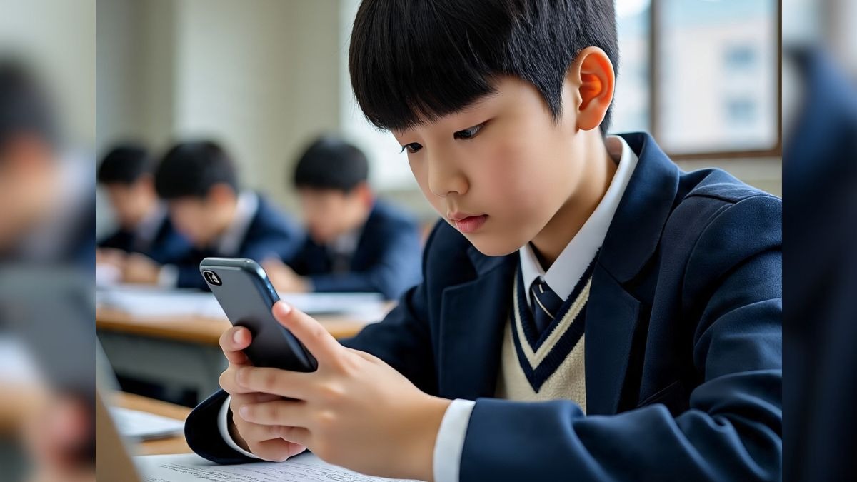 student using mobile phone 