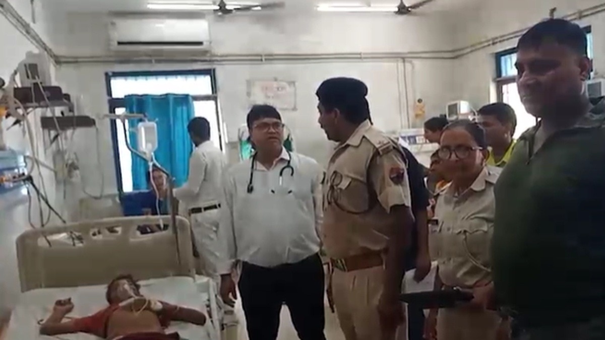 Boy lying on bed in hospital