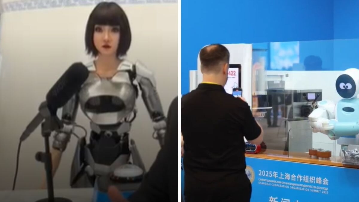 SCO समिट में मौजूद रोबोट. (Photo: ITG)