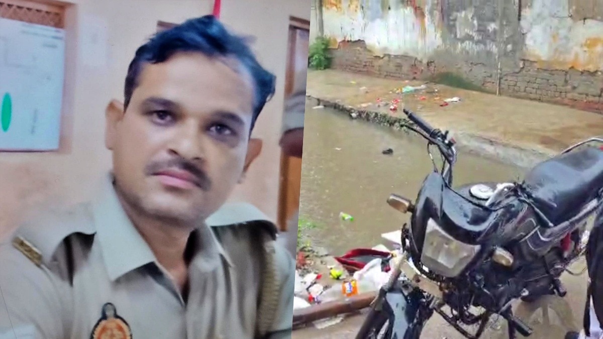 संभल में सिपाही की नाले गिरकर मौत (Photo: ITG)