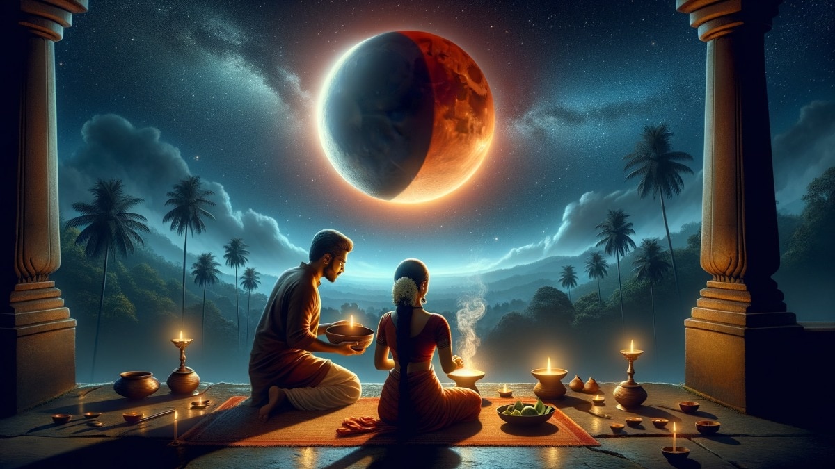 पितृ पक्ष और चंद्र ग्रहण का संयोग 2025 (Photo: AI Generated)