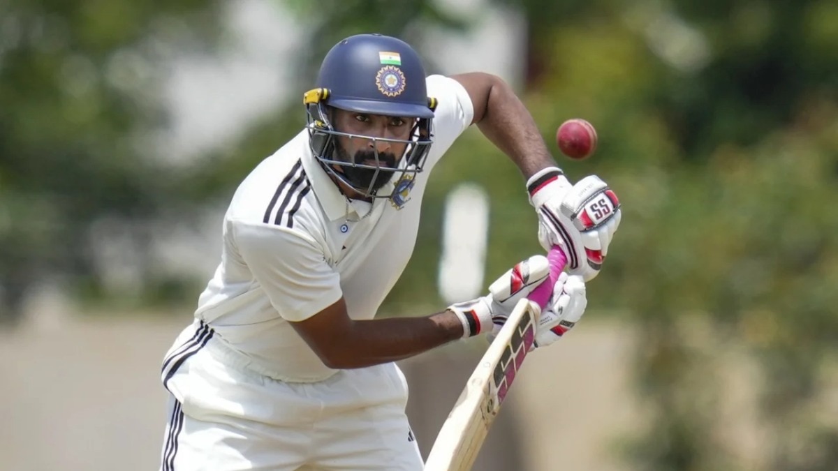 N Jagadeesan drives the ball en route his 197