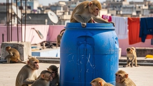 सीतापुर में बंदरों ने ली मासूम की जान (Photo: AI-generated)